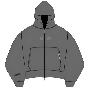 Ashen Origin Zip - Up V.0 – Boxy Cropped Hoodie – Hoodie in Black | Eido ™