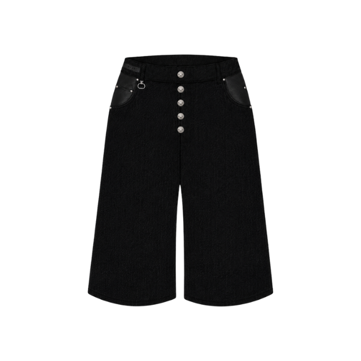 EIDO Denim Jorts in black — front view