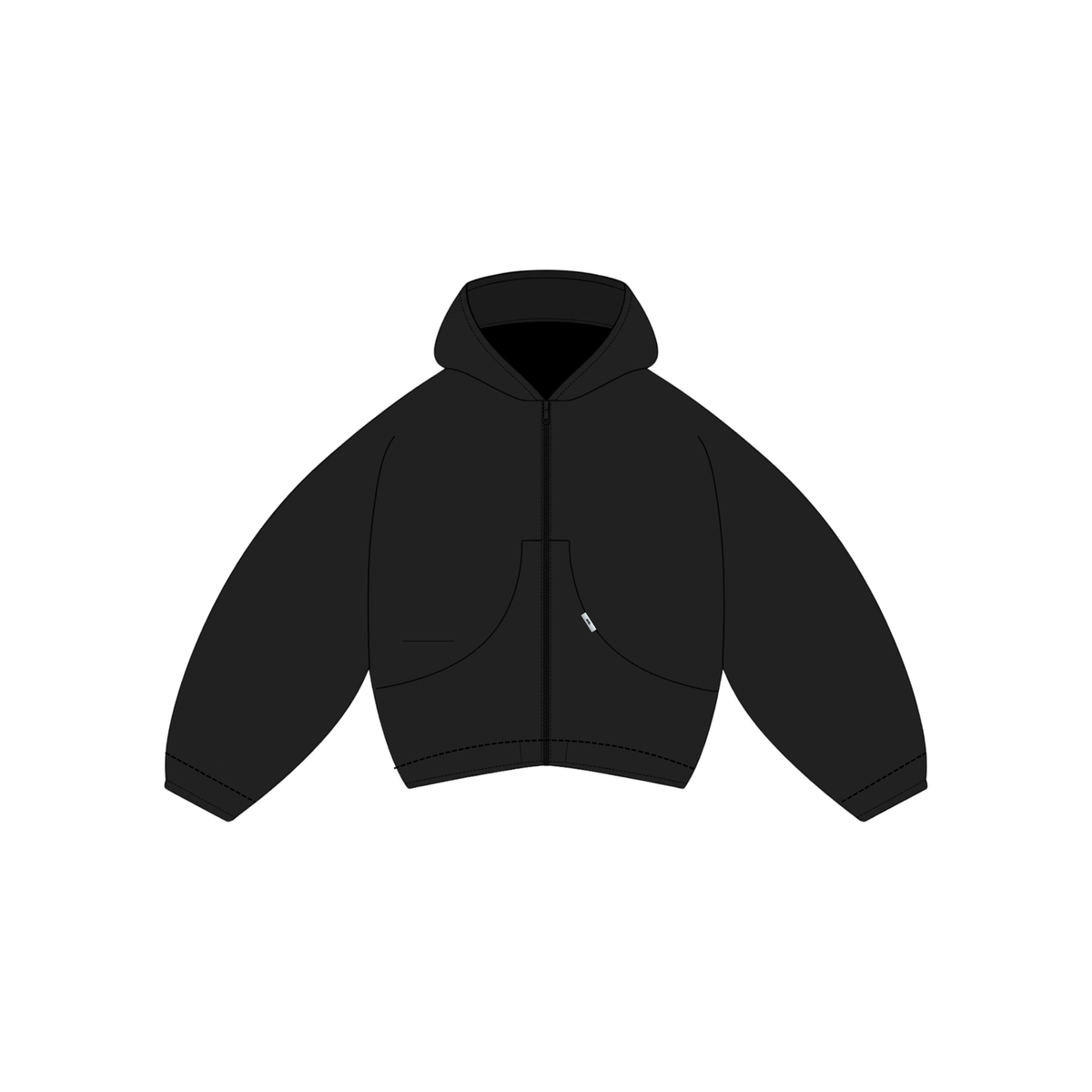 EIDO Zip Hoodie in black — front view