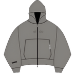 Stone Origin Zip - Up V.0 – Boxy Cropped Hoodie – Hoodie in Stone | Eido ™